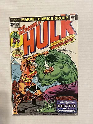 Buy Key! Incredible Hulk #177 Marvel 1974 Death Of Adam Warlock Hulk Vs Adam Warlock • 22.96£