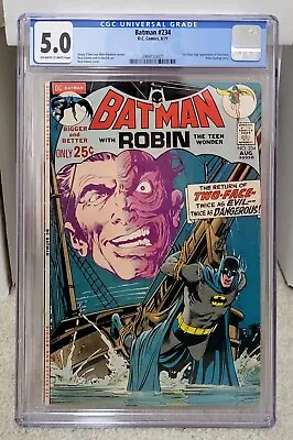 Buy Batman #234 (1971) CGC 5.0 - 1st Silver Age Appearance Of Two-Face DC Comics Key • 260.14£