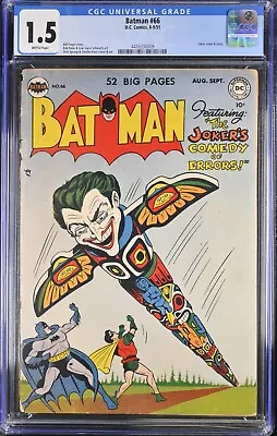 Buy 1951 Batman 66 CGC 1.5. Joker Totem Pole Cover. RARE! • 711.54£