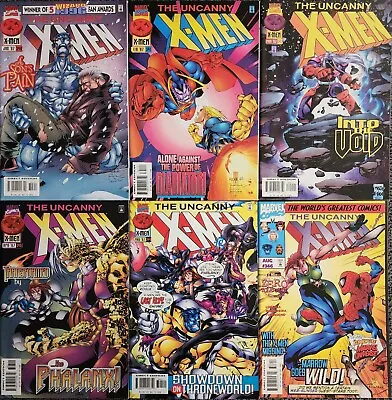 Buy Uncanny X-Men #340, 341, 342, 243, 344, 346 1997 Marvel Comic Book Lot Lobdell 1 • 21.58£