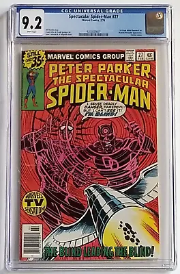 Buy Spectacular Spider-Man 27 CGC 9.2 Frank Miller Daredevil WP Bronze Age Key • 119.48£