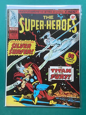 Buy The Super-Heroes #8 FN (Marvel UK 1975) Silver Surfer 4 X-Men 4 Key Thor Cover • 59.99£
