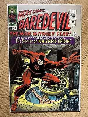 Buy Daredevil #13 (1966) 1st App Of Vibranium! Origin Of Ka-Zar & The Plunderer! VG+ • 45£