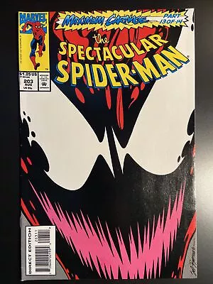 Buy SPECTACULAR SPIDER-MAN #203 - Maximum Carnage Part 13 -Marvel 1993 B5 • 3.15£