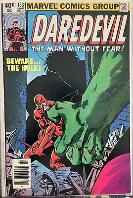 Buy Daredevil #163 1980 Frank Miller , Vs. HULK ! • 27.18£