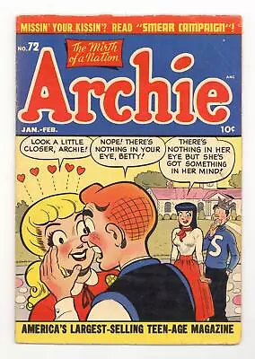 Buy Archie #72 VG- 3.5 1955 • 99.94£