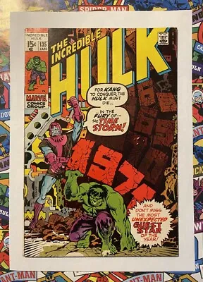 Buy Incredible Hulk #135 - Jan 1971 - Kang Appearance! - Fn+ (6.5) Unstamped Cents!! • 29.99£