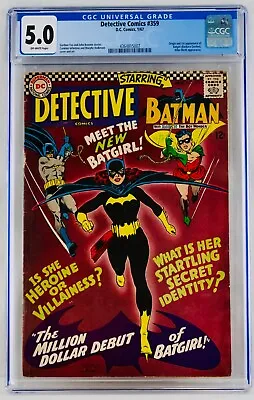 Buy Detective Comics #359 CGC 5.0 Off-White Pages First Batgirl Appearance 1967 VG/N • 639.61£