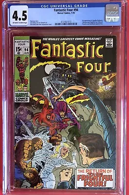 Buy Fantastic Four #94 CGC 4.5 1st Appearance Of Agatha Harkness (1970) Marvel  • 179.95£