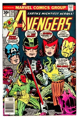 Buy The Avengers #154, When Strikes Attuma? 1st App Tyrak, Dec. 1976, BETTER GRADE • 28.45£