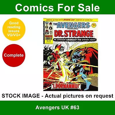 Buy Avengers UK #63 Comic - VG/VG+ 30 November 1974 - Marvel UK • 3.99£
