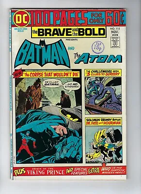 Buy BRAVE AND THE BOLD # 115 (BATMAN & THE ATOM, 100 Pg. GIANT-SIZE, Nov 1974) VF • 14.95£