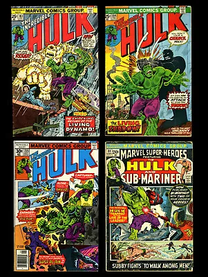 Buy The Incredible  Hulk Comic Books - Lot Of 4 - 1970s #183, 184, 215, Marvel SH 32 • 23.64£