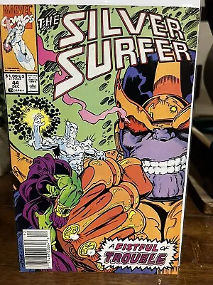 Buy Silver Surfer #44 Newsstand 1st Appearance Of Infinity Gauntlet • 31.54£