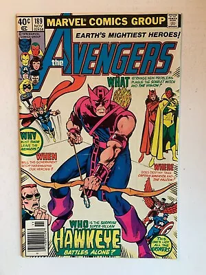 Buy The Avengers #189 - Nov 1979 - Vol.1 - Newsstand Edition - Minor Key - (3834) • 4.76£