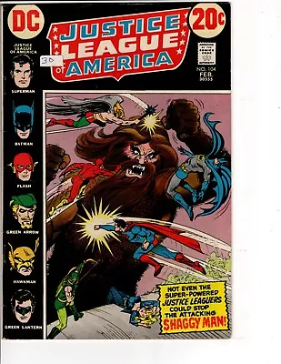 Buy Justice League Of America #104, The Attacking Shaggy Man, Fine/Very Fine 1973 • 18.38£