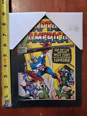 Buy Artissimo Canvas Marvel Comics Print Captain America 123 6.5  X 8.5  Disney Fury • 9.48£