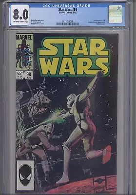 Buy 1985 Star Wars #98 Painted Cover, Admiral Mordur App CGC 8.0: New Frame • 32.28£