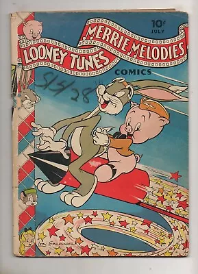 Buy Looney Tunes Comics #21 1943 BUGS BUNNY PORKY PIG PATRIOTIC ROCKET COVER! 1 Dell • 63.72£
