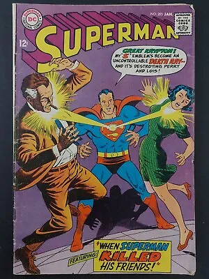 Buy Superman #203 - DC Comics 1968 -  Silver Age  When Superman Killed His Friends  • 3.16£
