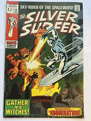 Buy SILVER SURFER #12 UK Price Abomination Marvel Comics 1970 VF- • 49.95£