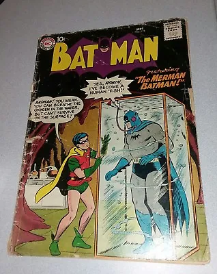 Buy  Batman Comic #118 1st Appearance The BatMerman SHELLY MOLDOFF Bob Kane Art 1958 • 80.27£