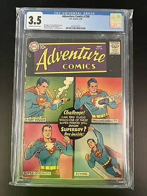 Buy Adventure Comics #248 (1958) Cgc Graded 3.5 Krypton Kid Superboy Proshipper • 111.92£