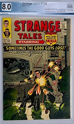 Buy Strange Tales # 138  1965 PGX 8.0 VF Ditko / J. Severin Art / 1st Eternity / Key • 316.64£