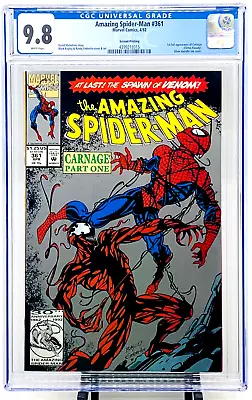 Buy Amazing Spider-Man #361 CGC 9.8 WP 1992 SECOND PRINT SILVER 1st Carnage NEW CASE • 198.39£