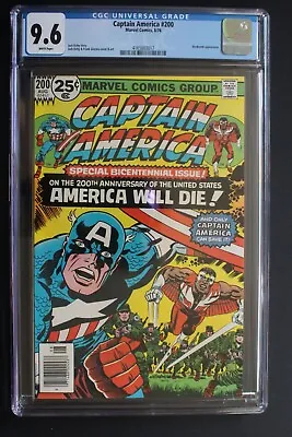 Buy Captain America #200 Vs ELITE 1976 Bi-Centennial SHEILD Falcon KIRBY CGC NM+ 9.6 • 156.88£