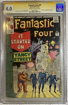 Buy Fantastic Four #29 CGC SS 4.0 Signed Stan Lee Watcher Cover Kirby Marvel 1964 • 679.58£