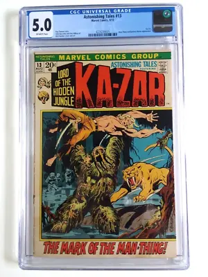 Buy ASTONISHING TALES #13 - Marvel (1972) - CGC 5.0 KA-ZAR - 1ST MAN-THING COVER • 79.44£