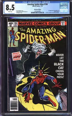 Buy Amazing Spider-man #194 Cgc 8.5 White Pages // 1st Appearance Of Black Cat 1979 • 263.84£
