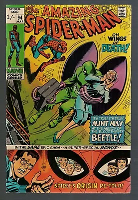 Buy Marvel Comics Amazing Spiderman  94 1970 FN 6.0 Origin Re Told  • 54.99£