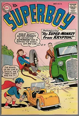 Buy Superboy #76 DC 1959 VF+ 8.5 1st Super Monkey • 430.14£