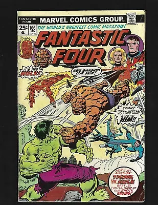 Buy Fantastic Four #166 VG+ Buckler Perez Classic Hulk Vs. Thing Battle Cover/Story • 7.92£
