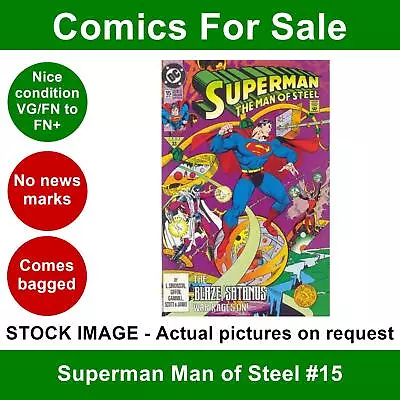 Buy DC Superman Man Of Steel #15 Comic - VG/FN+ 01 September 1992 • 3.99£