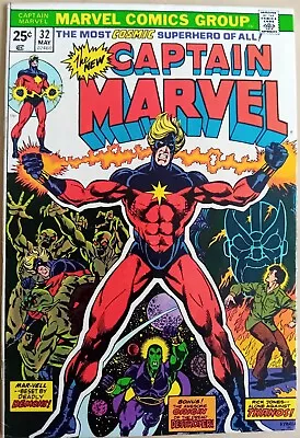 Buy Captain Marvel #32 - FN (6.0) - Marvel 1974 - 25 Cents Copy - Thanos - Starlin • 14.99£