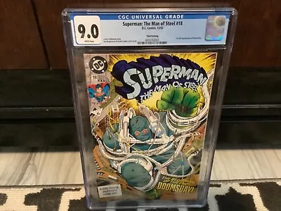 Buy SUPERMAN MAN OF STEEL #18 12/92 1st Appearance DOOMSDAY CGC 9.0 W.P  • 59.30£