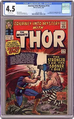 Buy Thor Journey Into Mystery #114 CGC 4.5 1965 3875977009 1st App. Absorbing Man • 195.20£