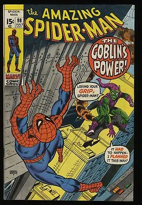 Buy Amazing Spider-Man #98 VF+ 8.5 Drug Issue! Green Goblin! No CCA! Marvel 1971 • 121.71£