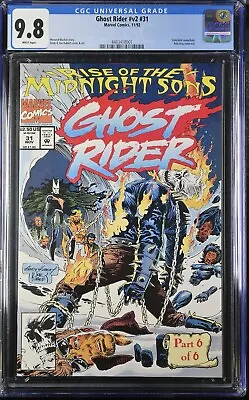 Buy GHOST RIDER V2 #31 CGC 9.8 1st Full Appearance Of The Midnight Sons Marvel 1992 • 99.57£
