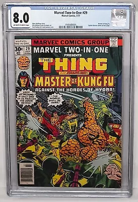 Buy MARVEL TWO-in-ONE #29 CGC 8.0 The Thing And Master Of Kung Fu Marvel Comics • 47.29£