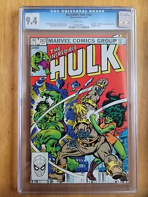 Buy Incredible Hulk 282 CGC 9.4 (Marvel 1982) 1st Team Up Hulk & She Hulk - Disney+ • 94.60£