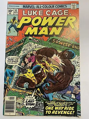 Buy LUKE CAGE, POWER MAN #35 UK Price Marvel Comics 1976 VF • 2.95£