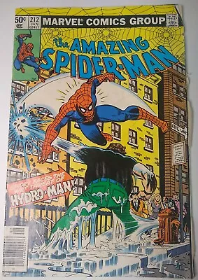 Buy Marvel Comics Amazing Spider-Man #212 1st Appearance, Origin Hydro-Man VG/FN 5.0 • 18.95£