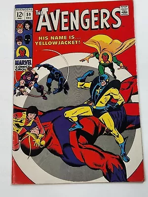 Buy Avengers 59 Hank Pym Becomes Yellowjacket 3rd App Vision Marvel Silver Age 1968 • 60.81£