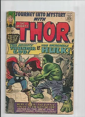 Buy Journey Into Mystery The Mighty Thor #112 Thor Vs The Hulk  Very Good  Cond • 139.92£
