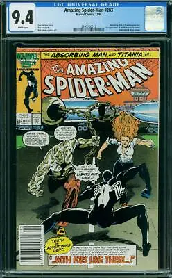 Buy AMAZING SPIDER-MAN  #283 CGC  NM9.4  High Grade! WHITE PAGES    2109200012 • 61.66£