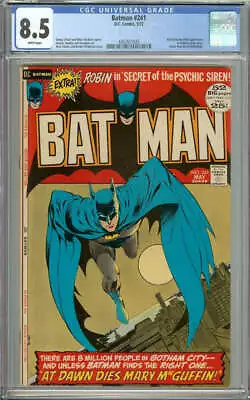 Buy Batman #241 Cgc 8.5 White Pages // Neal Adams/bernie Wrightson Cover • 308.34£